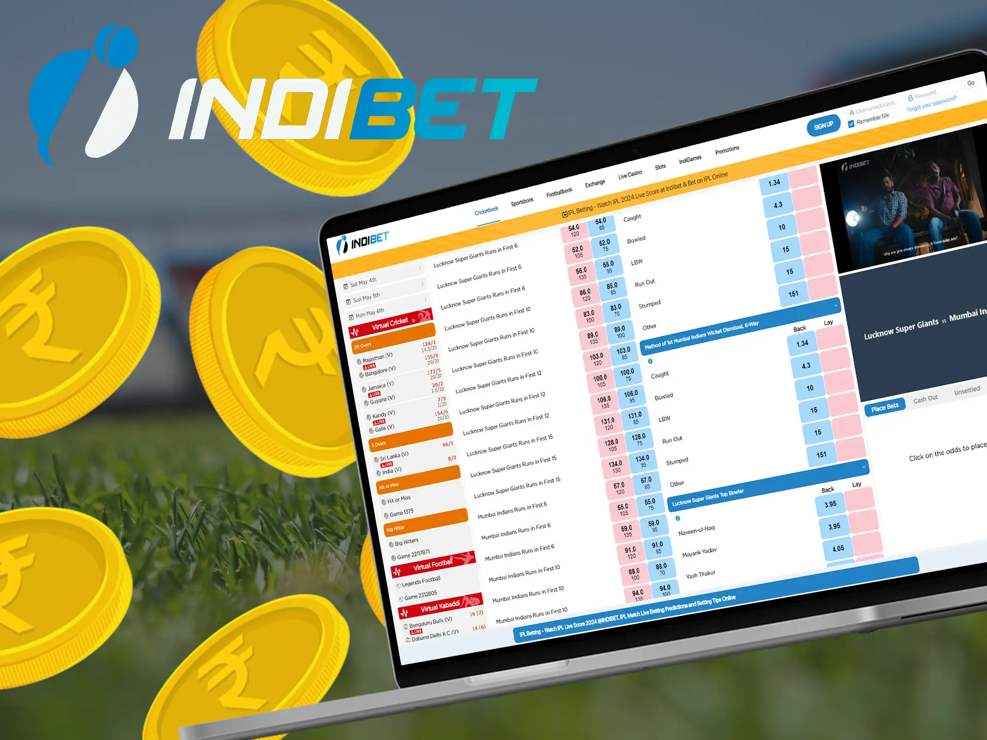 Indibet affiliate program available for users with a significant base of subscribers.