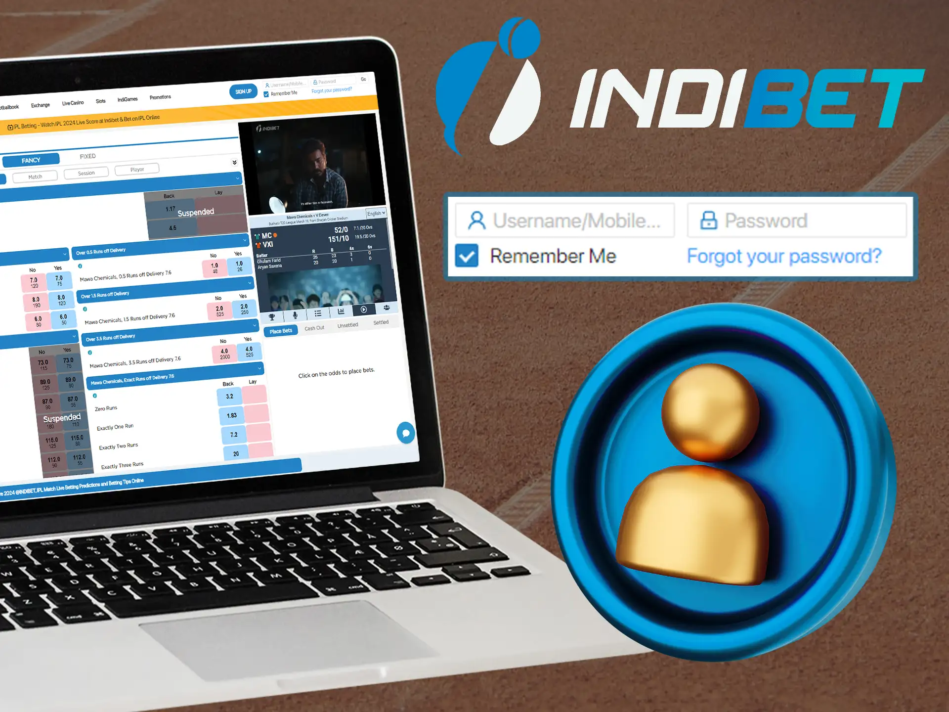 To access all services and benefits, log in to your Indibet account.