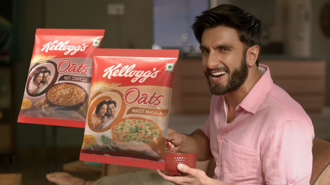 Kellogg's Oats Brand Ambassador endorsement sponsor Ranveer Singh.png