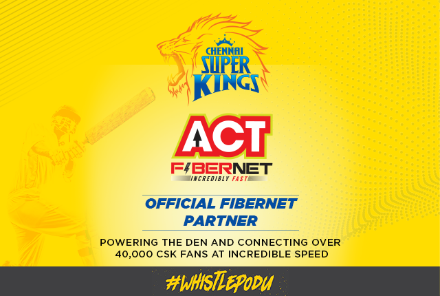 Chennai Super Kings Partners Sponsors Brands Companys Logos Jersey TVc Advert  ACT Fibernet