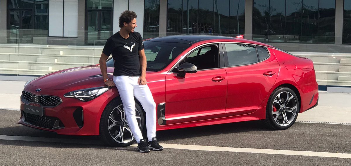 Luxury cars endorsed advertised promoted driven by tennis male female players sports sponsors list Rafael Nadal Kia Motors