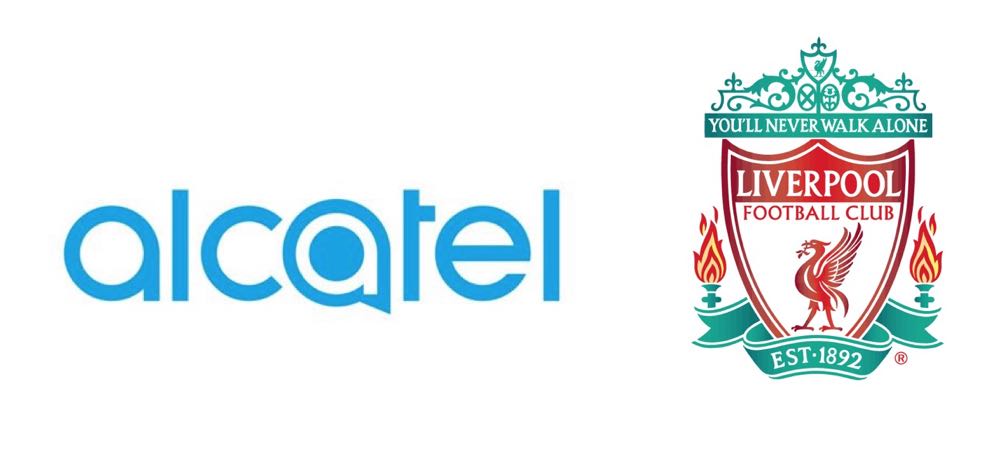 Liverpool Sponsors Partners brand associations advertisements logos ads Alcatel