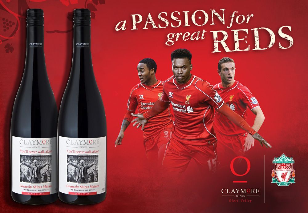 Liverpool Sponsors Partners brand associations advertisements logos ads Claymore Wines