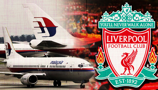 Liverpool Sponsors Partners brand associations advertisements logos ads Malaysia Airlines