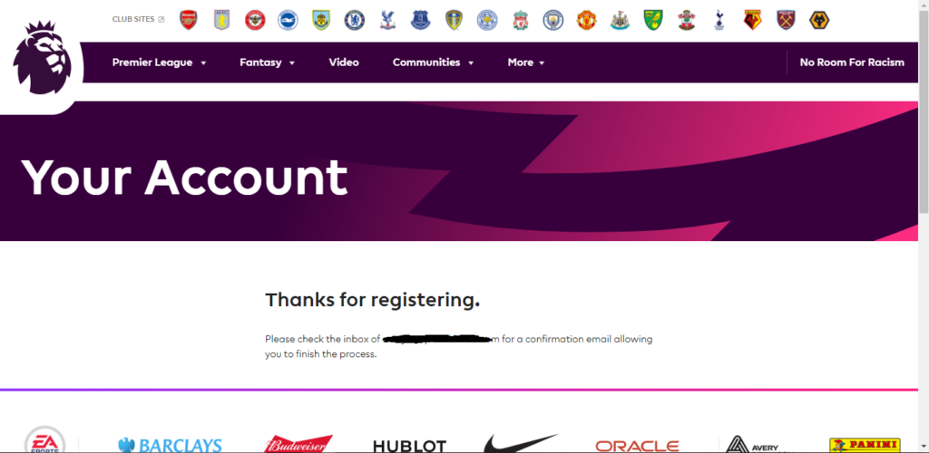 How to create a Fantasy Premier League account - verification email
