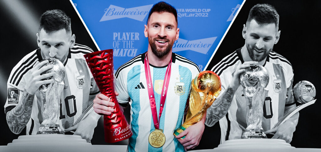 Messi winning the WC with Argentina