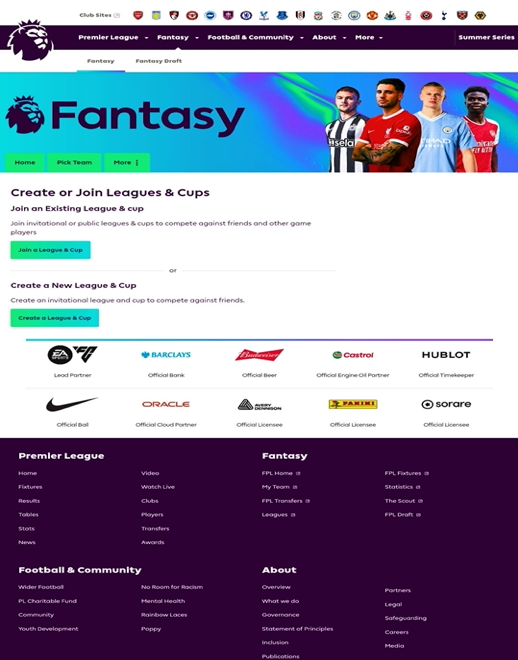 Manage Your Fantasy Premier League Football Team By