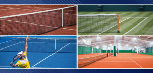 Types of tennis courts and their differences