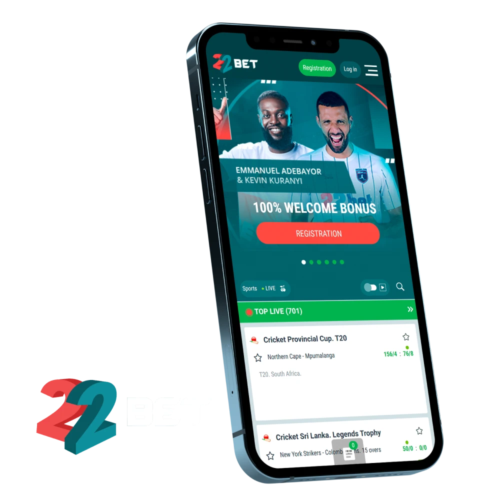 The 22Bet app is available for Android and iOS devices, try it out.