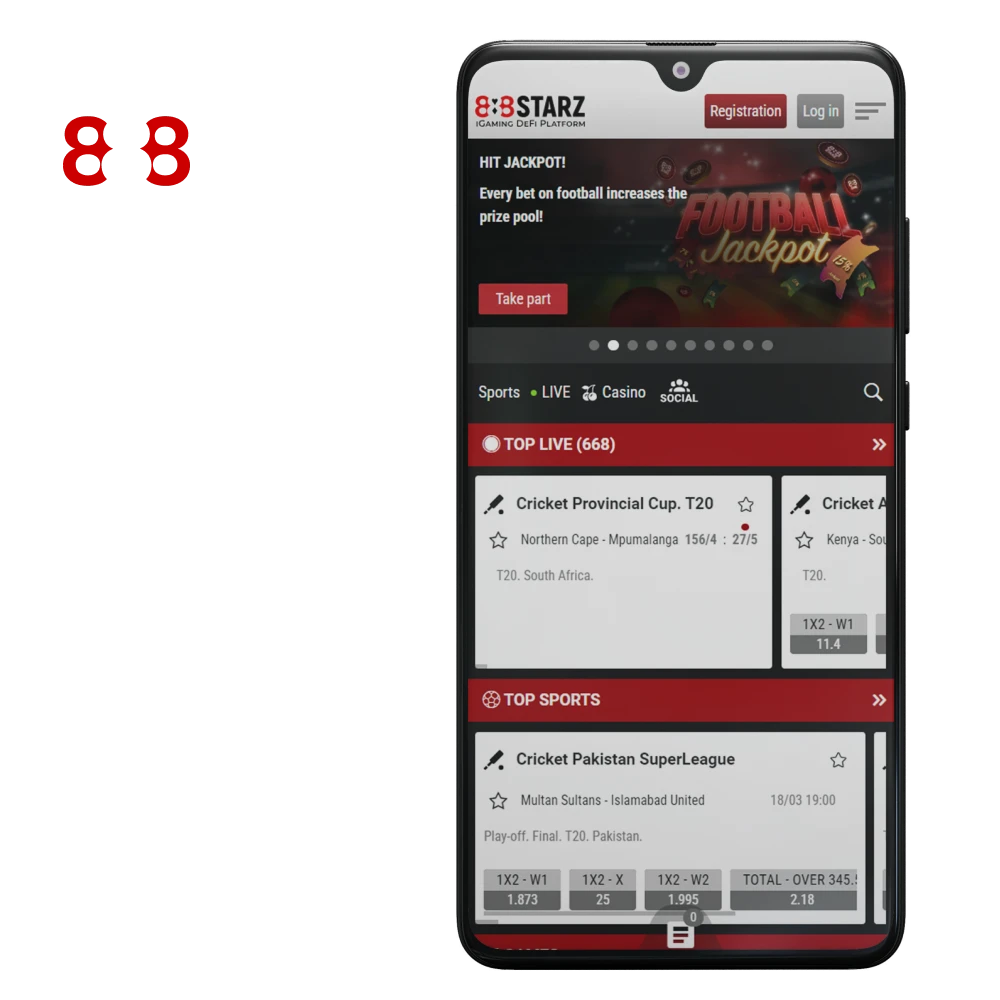 Use the 88Starz app for an exciting gambling and betting experience.