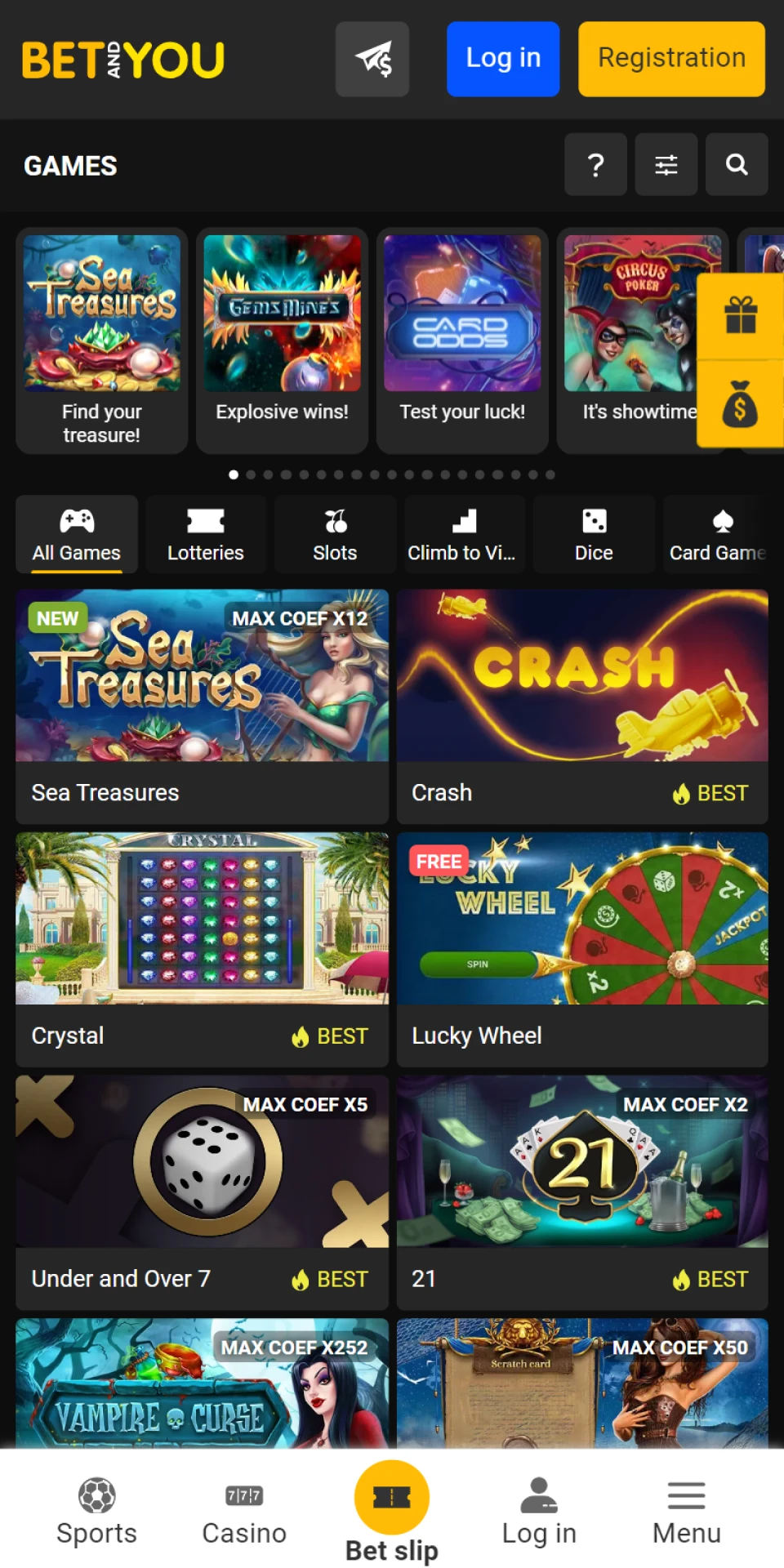 Play casino directly from your phone using the Betandyou app.