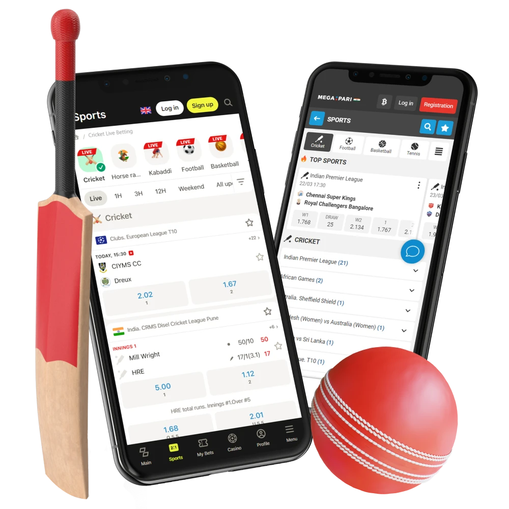 Place bets on cricket anywhere using the casino's mobile app.