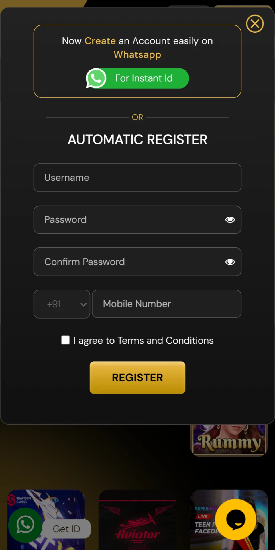 Register in the Satbet app in a few steps.