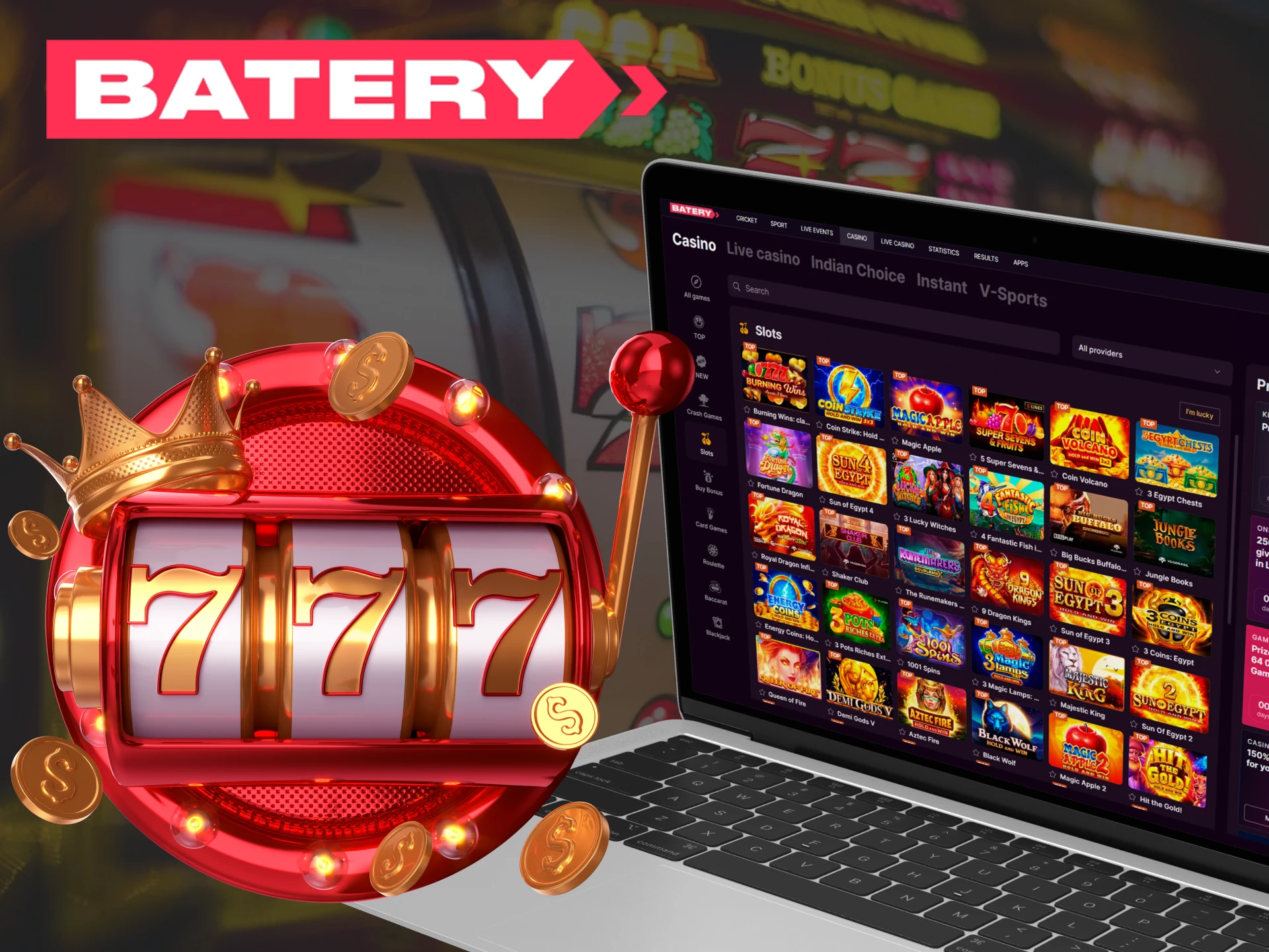 Battery Casino offers a variety of slots to suit every taste.