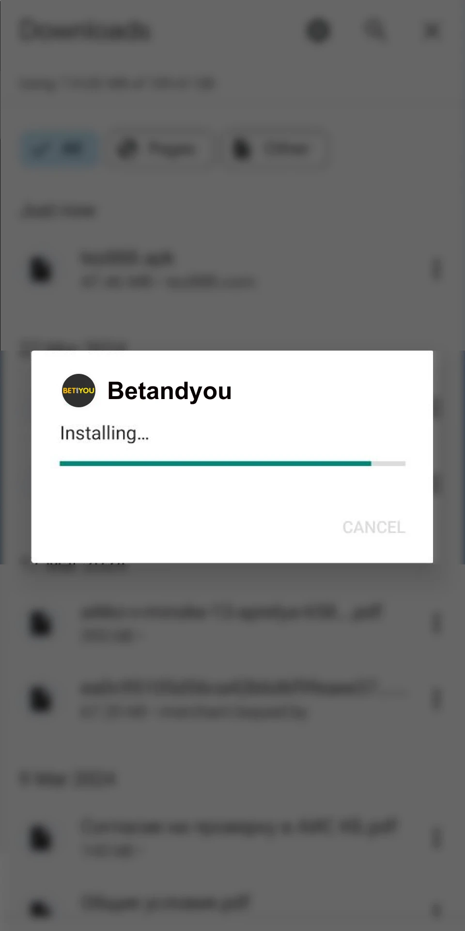 Install the Betandyou app on your phone.