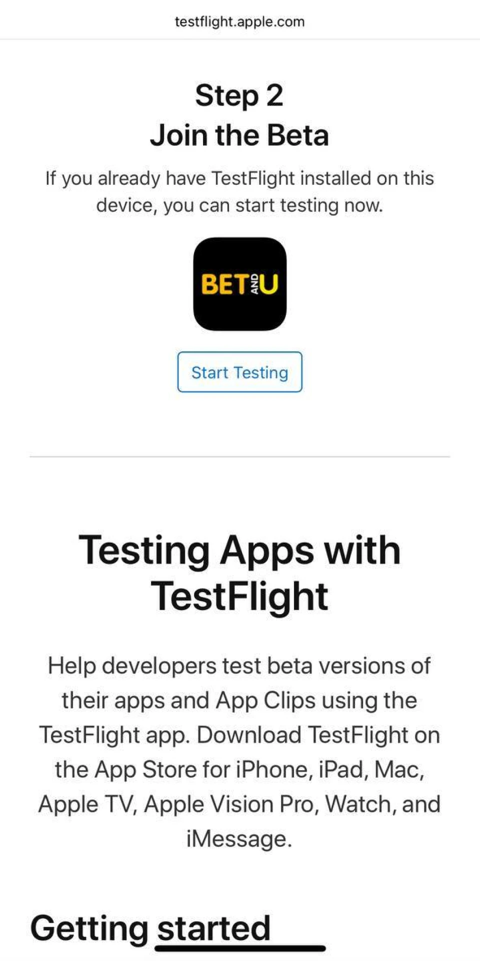 Start testing the Betandyou app.