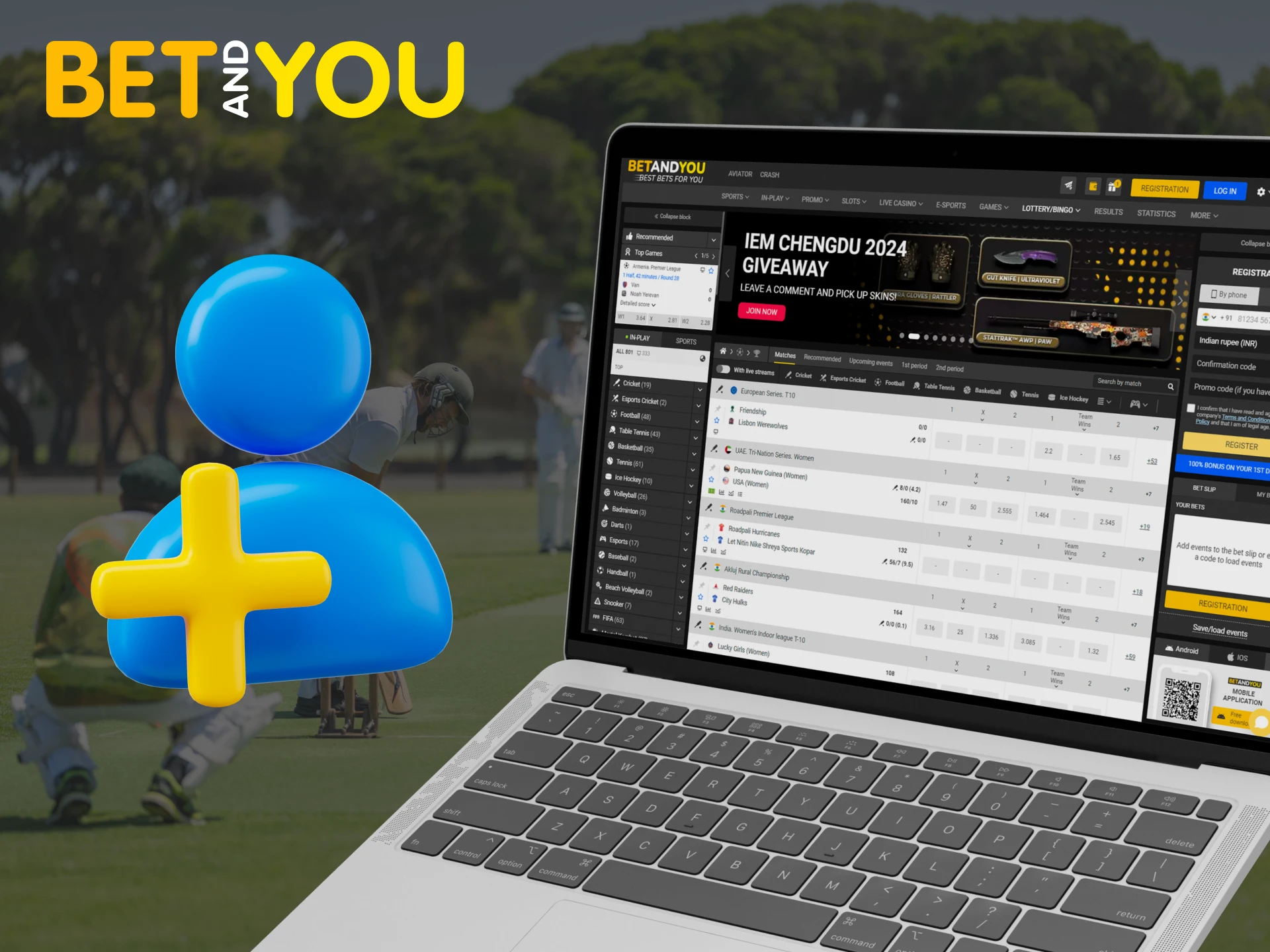 Register at Betandyou Casino and start placing bets.