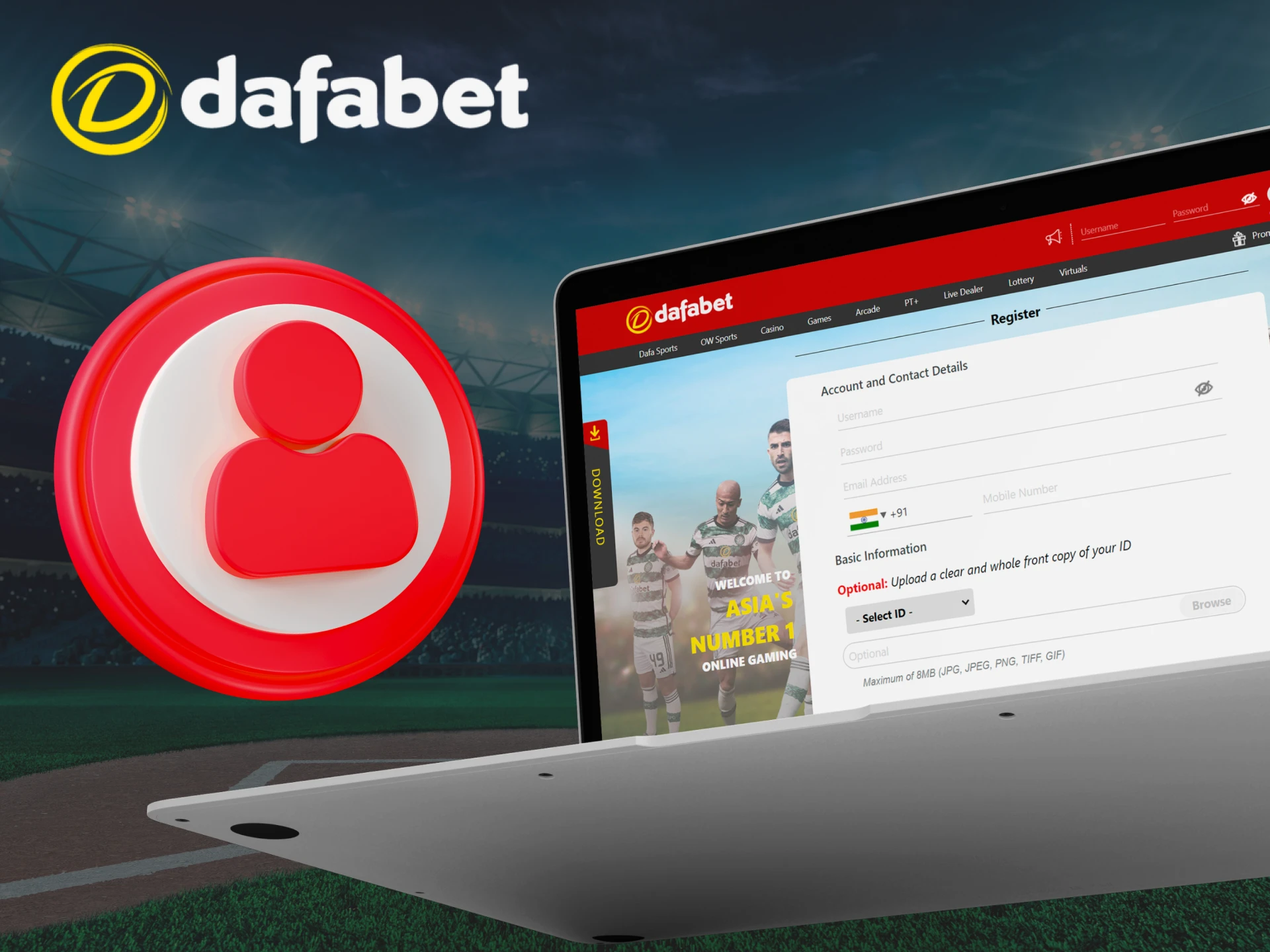 Register with Dafabet and start betting and playing in the casino.