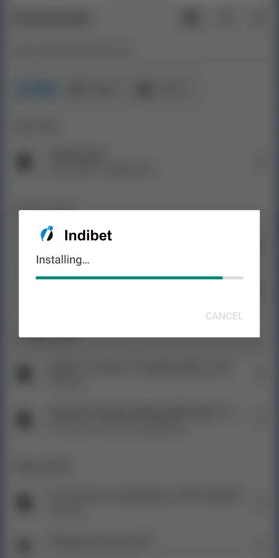 Install the Indibet app on your Android device.