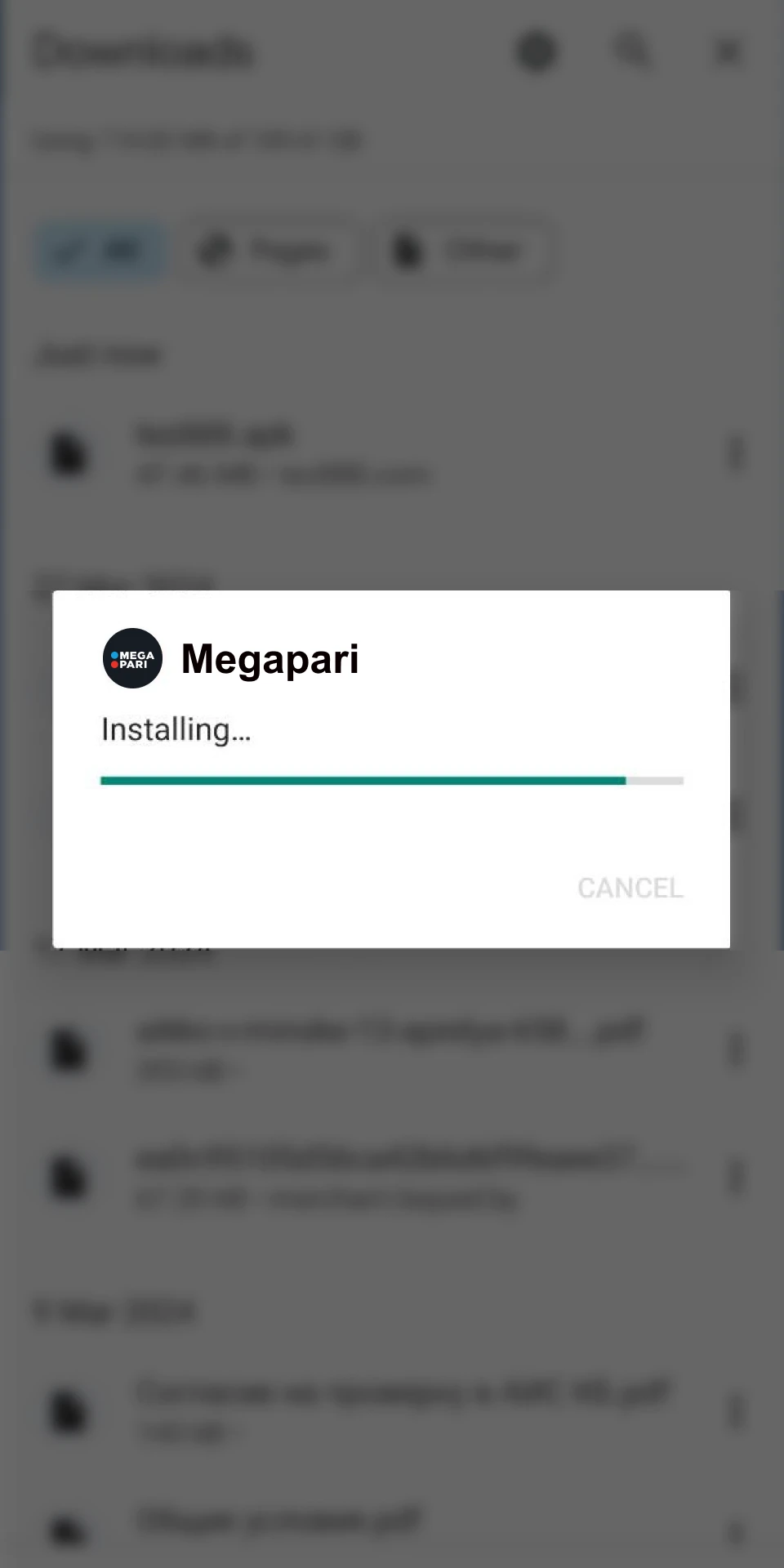 Once the Megapari APK is downloaded to your phone, install the app.