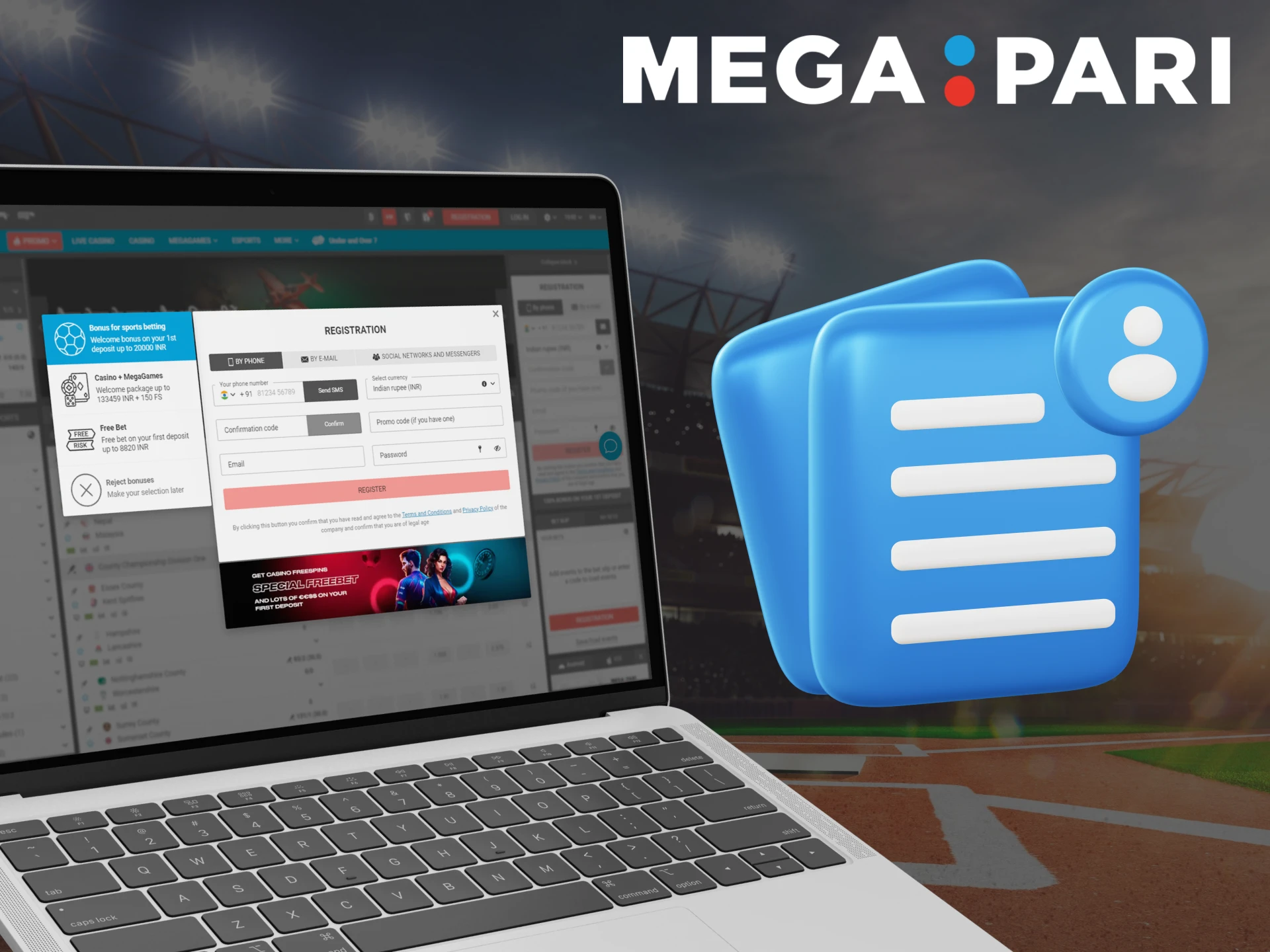 Register with Megapari using your favorite method.