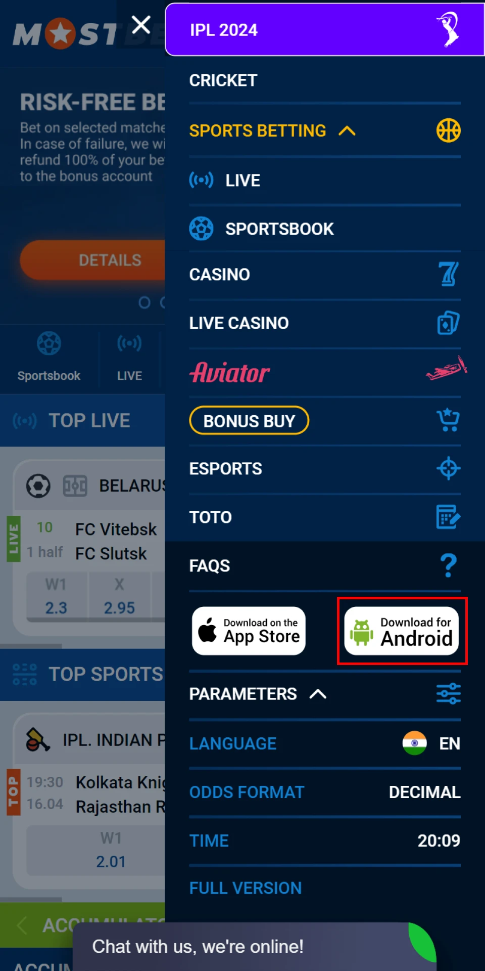Download the Mostbet app on your iOS device from the official website.