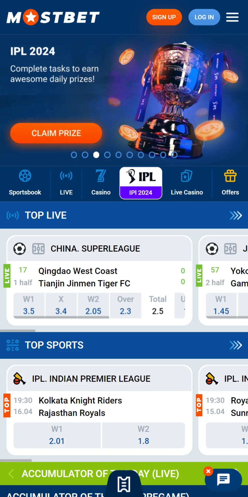 Visit the official Mostbet website from your Android device.
