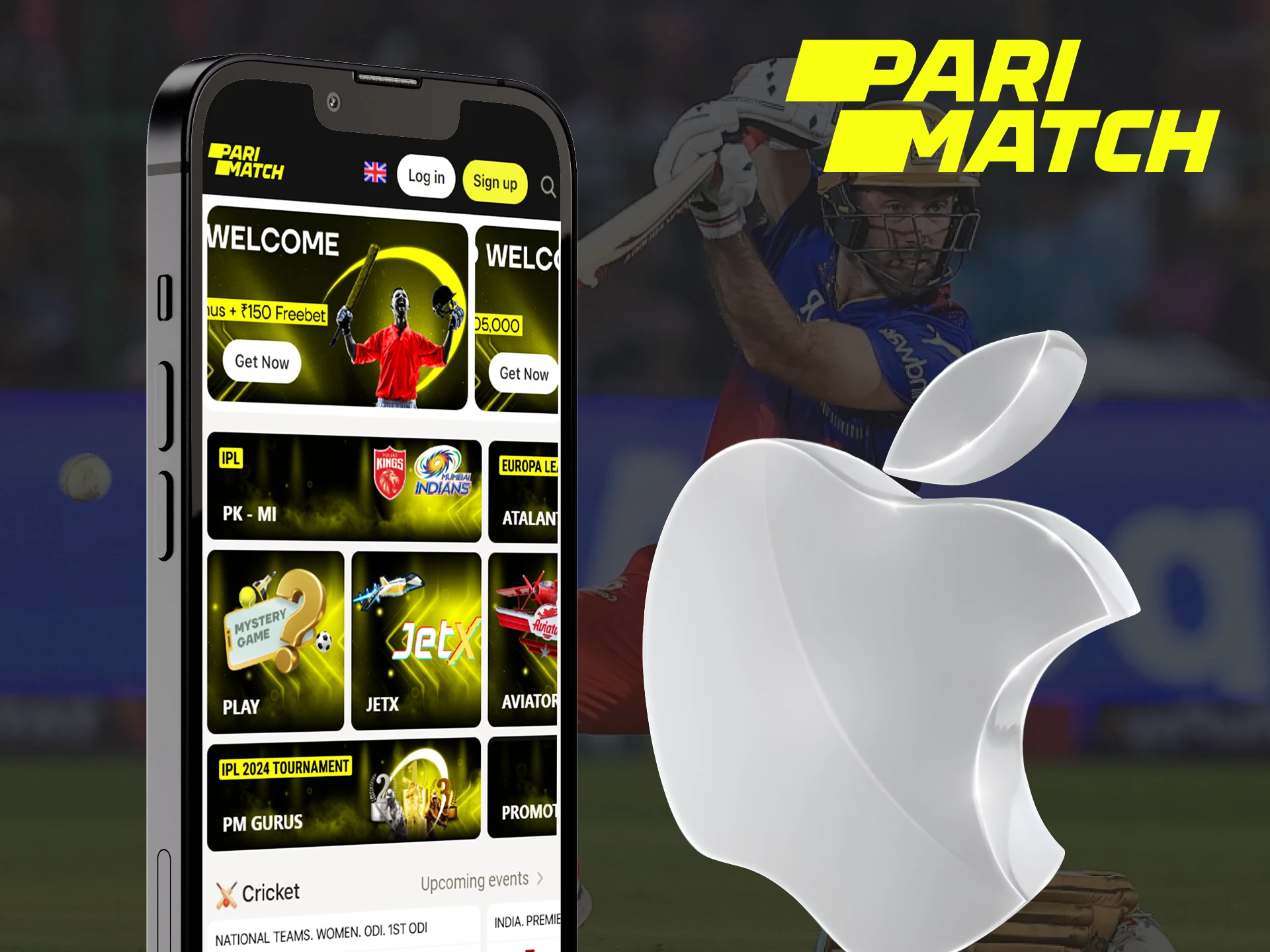 Download the Parimatch app for iOS and start betting wherever you are.