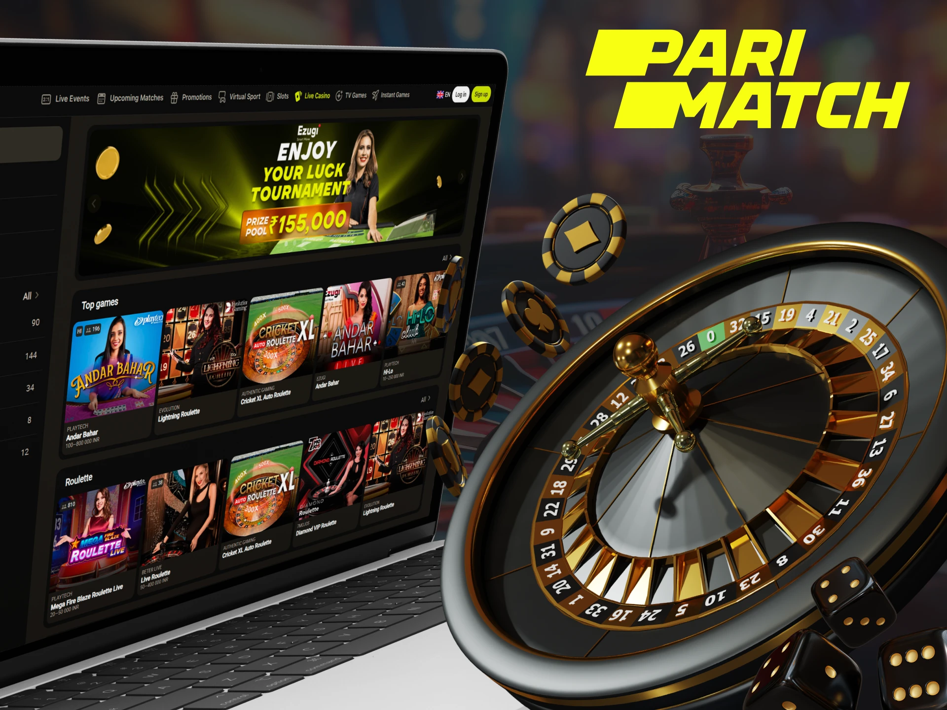 Parimatch has a variety of live casino games to bet on.