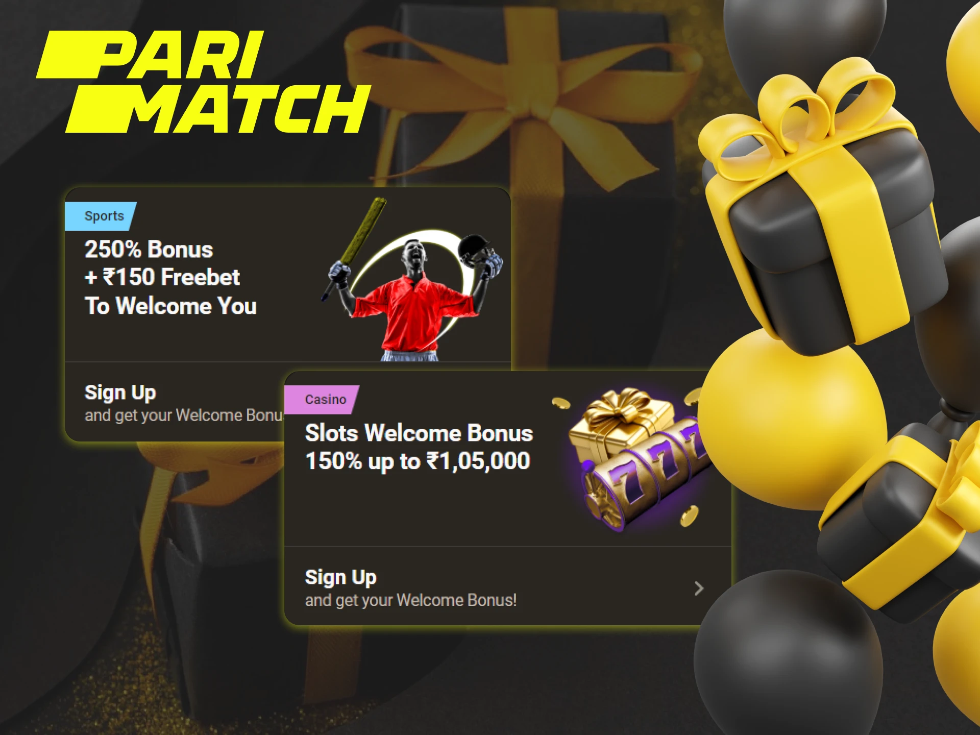 Parimatch offers lucrative welcome bonuses for sports betting and casinos.