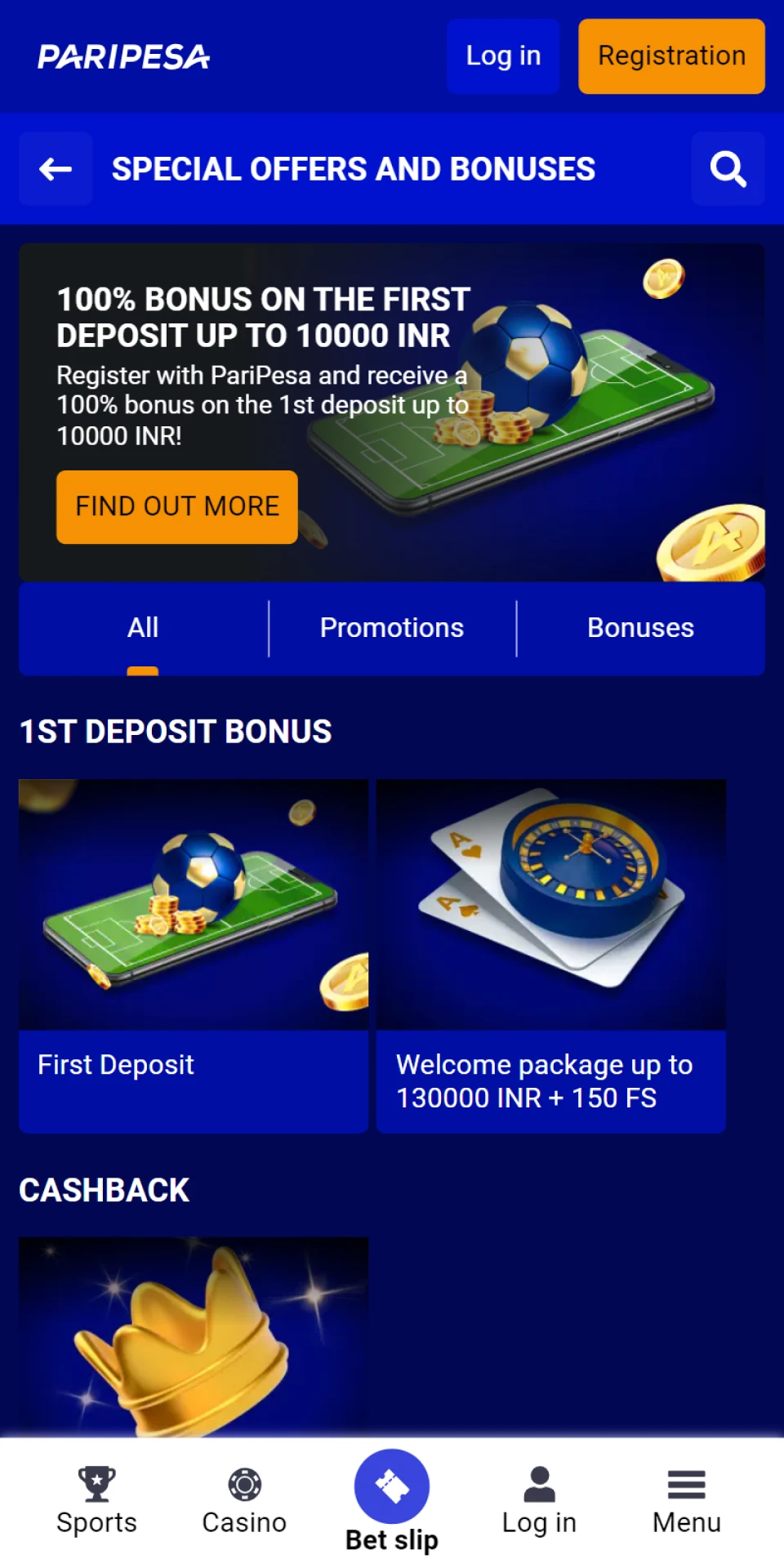 The Paripesa mobile app offers many lucrative bonuses for sports and casinos.