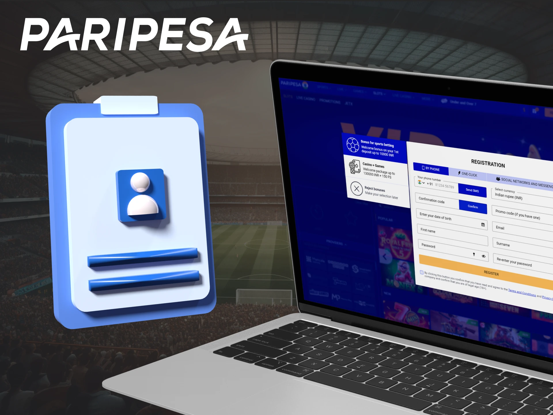 Paripesa has several registration methods, choose your favorite one.