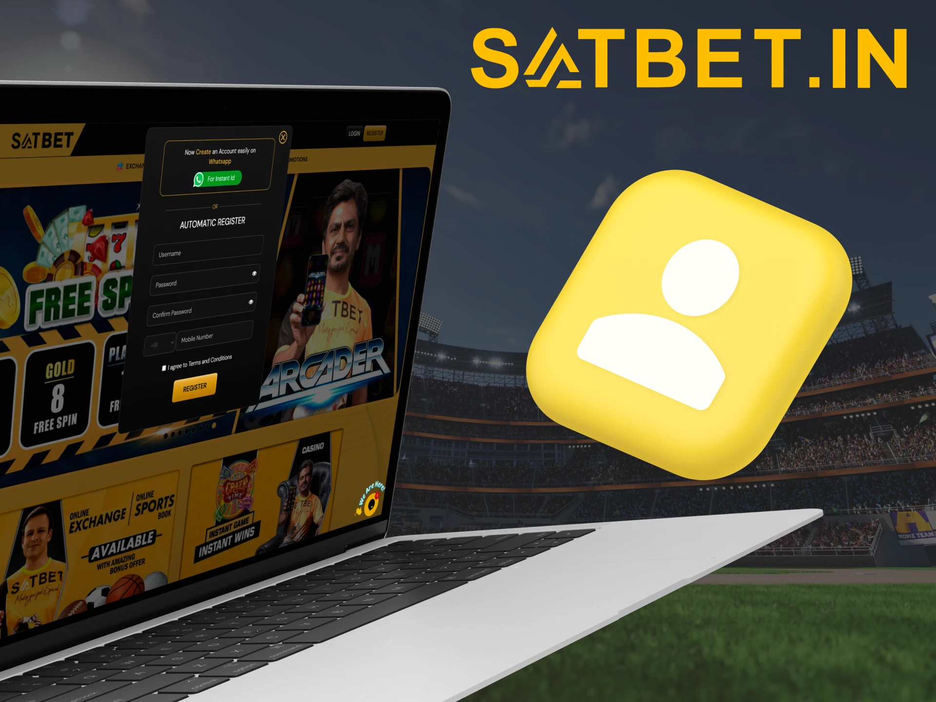 Before you start placing bets and playing in the casino, register with Satbet.