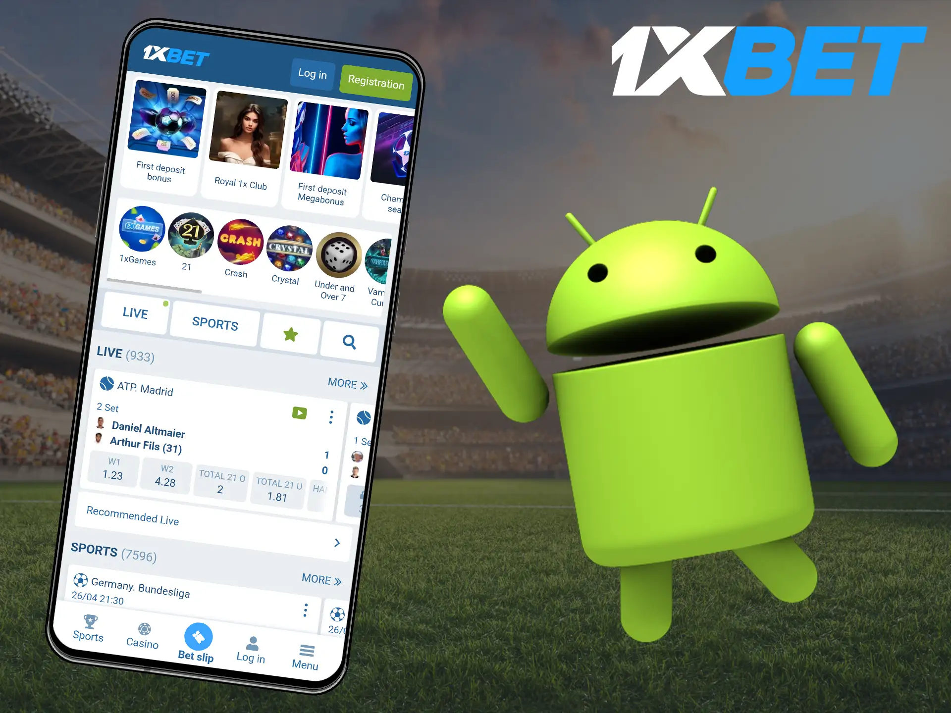 Use the Android application developed by the 1xBet sport bookmaker to make betting more convenient.