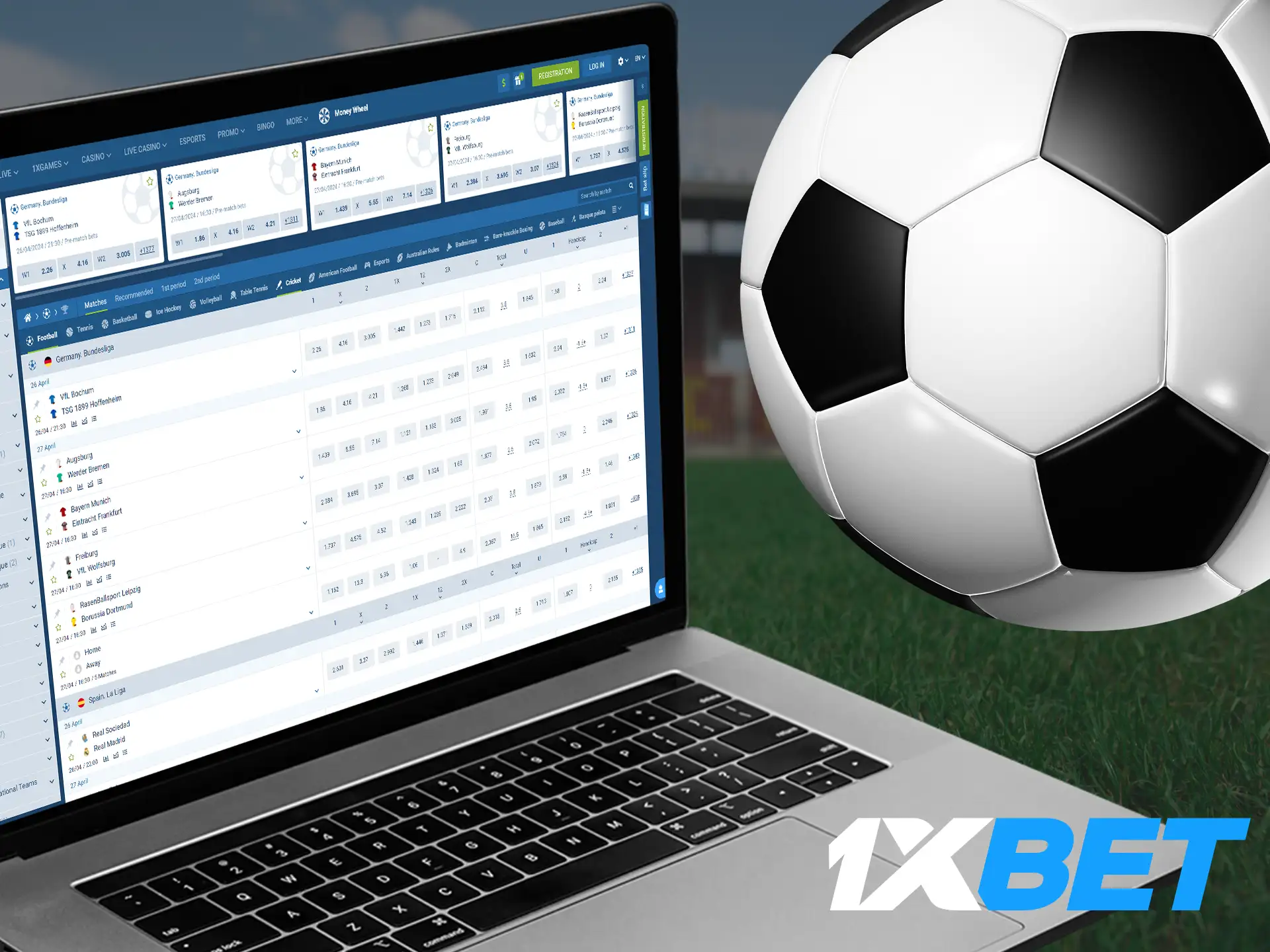 A wide range of football matches are offered on the 1xBet site for Indian punters to bet on.