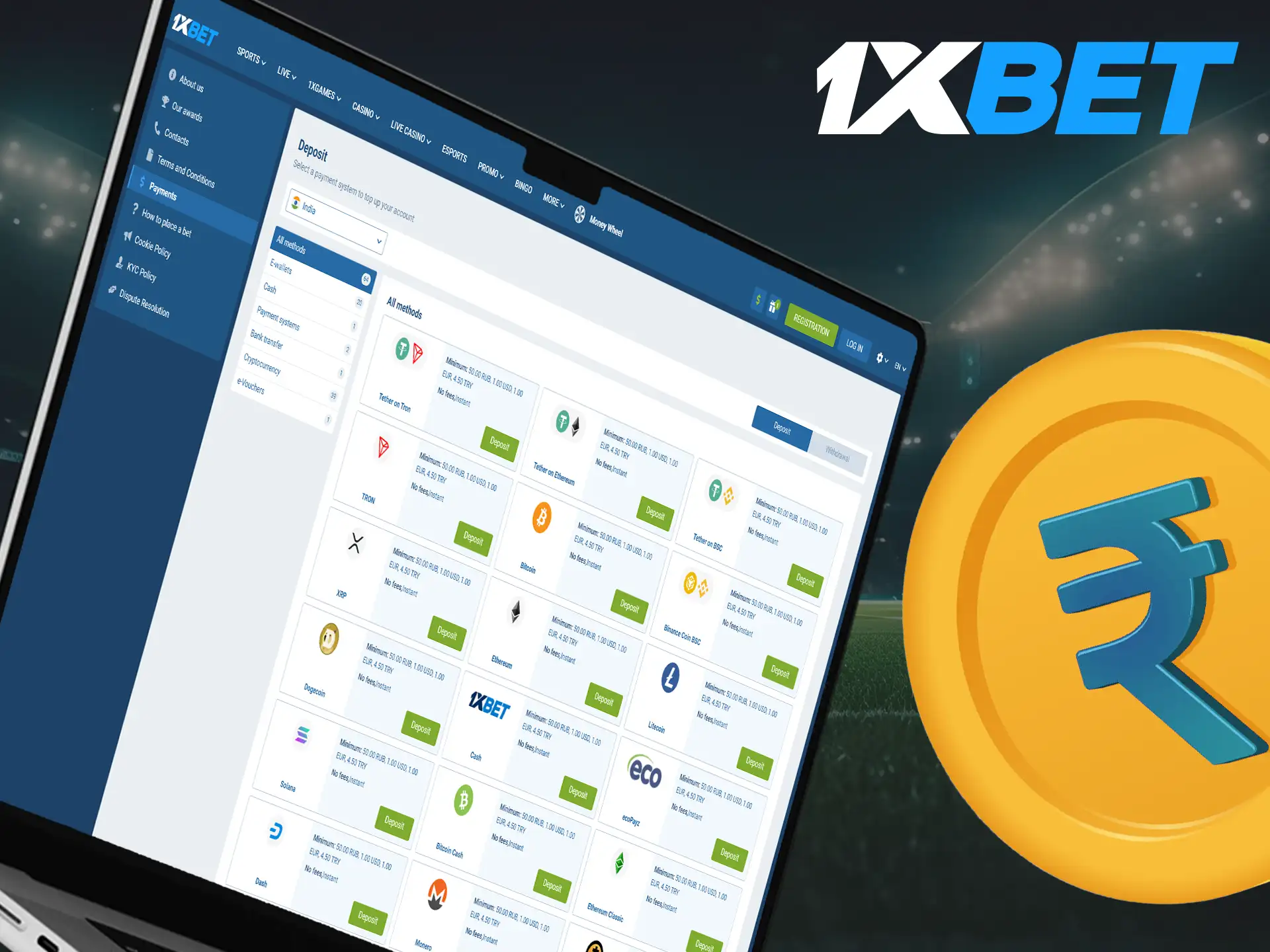 Find out how to deposit funds into your account at 1xBet official website and start betting.