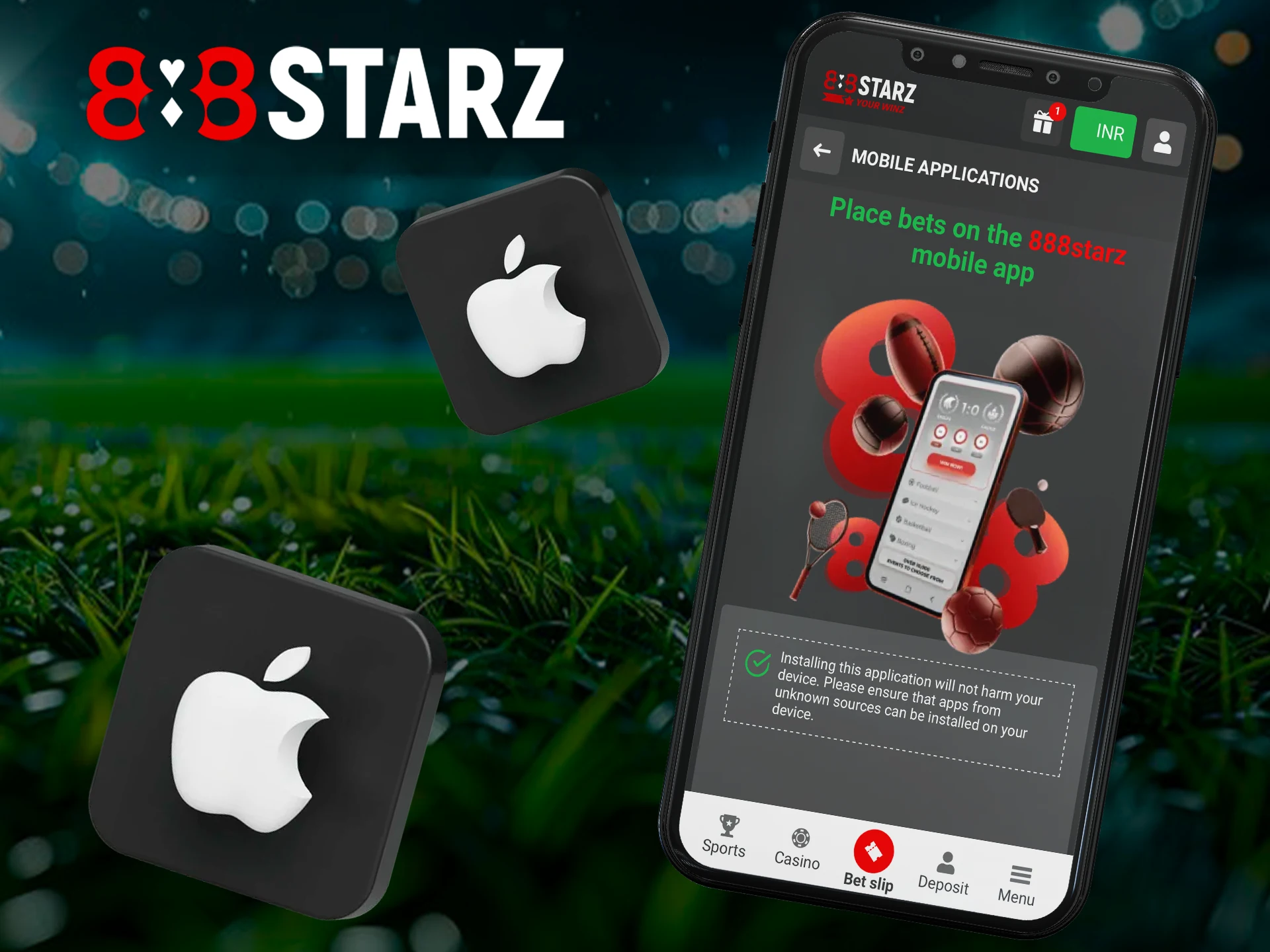 888Starz app is also available for iOS users, follow the instructions to download and install the application on your device and place bets live.