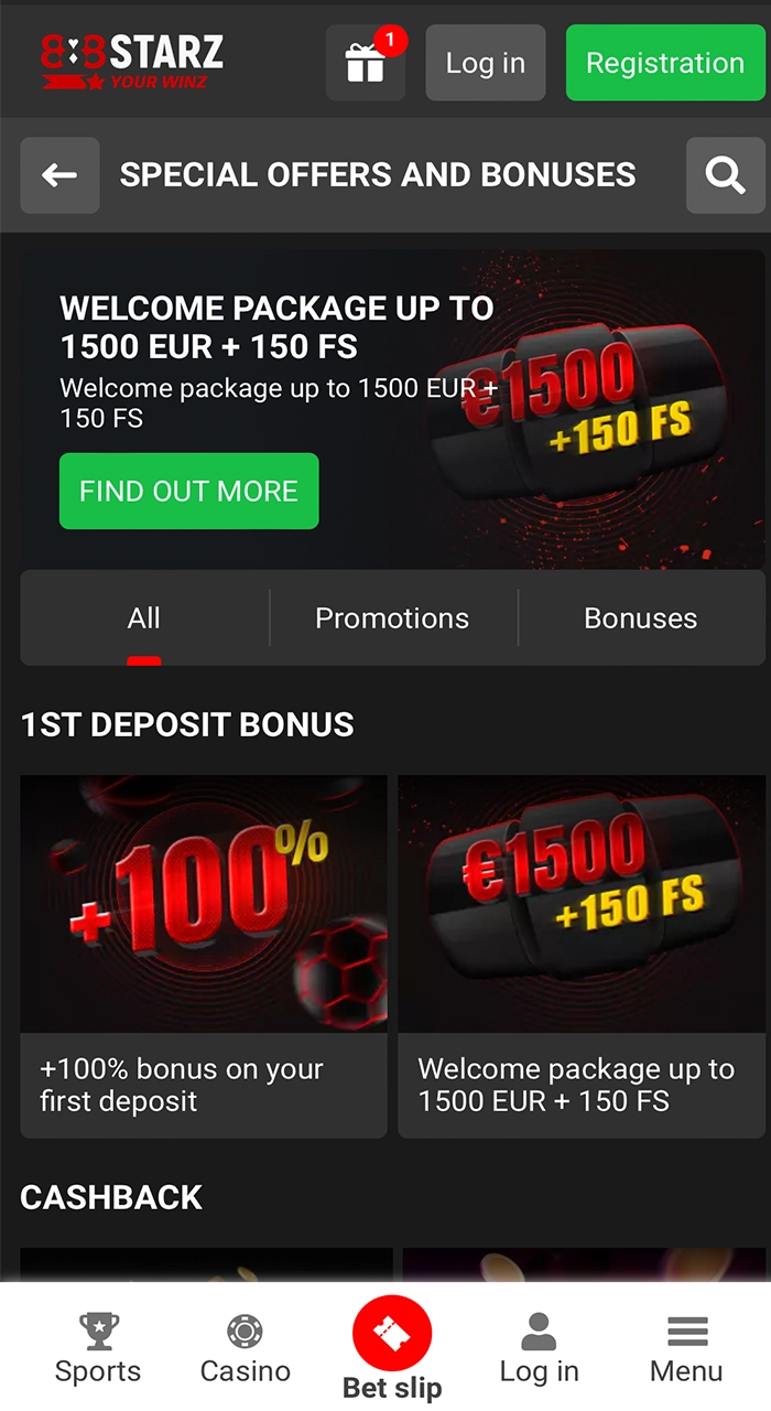 Check out the bonus system available for new and existing players at the 888Starz online casino.
