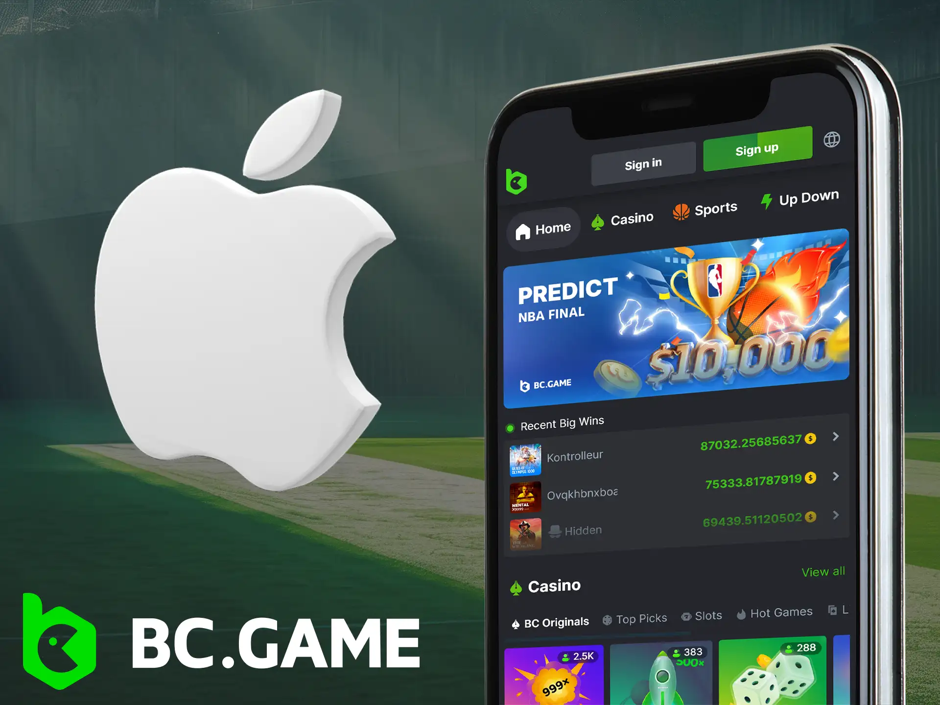 The BC Game mobile application is available for iOS users, download the app file and place bets and play online casinos on your smartphone