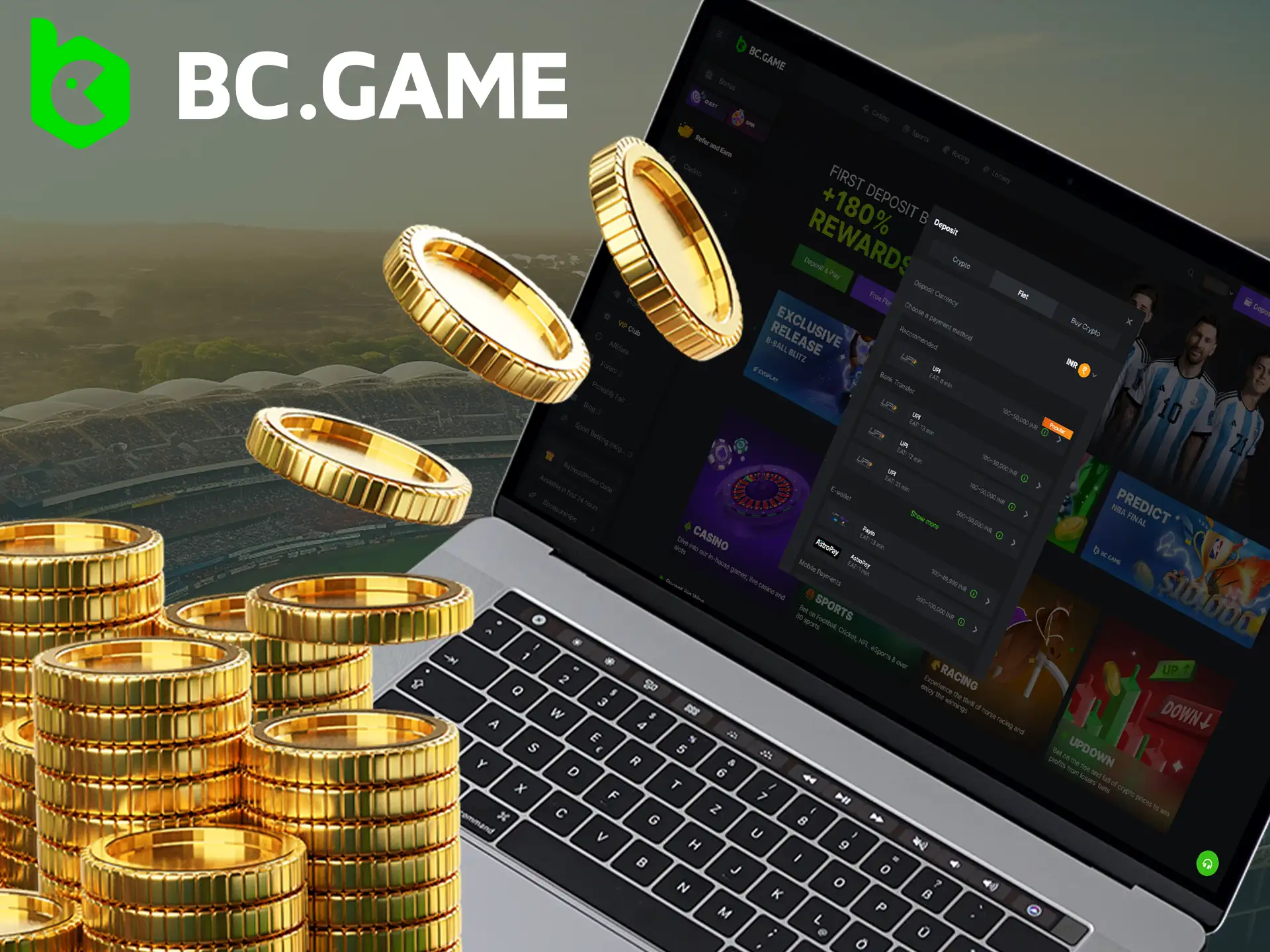 Find out more about the BC Game deposit process using payment systems available in India