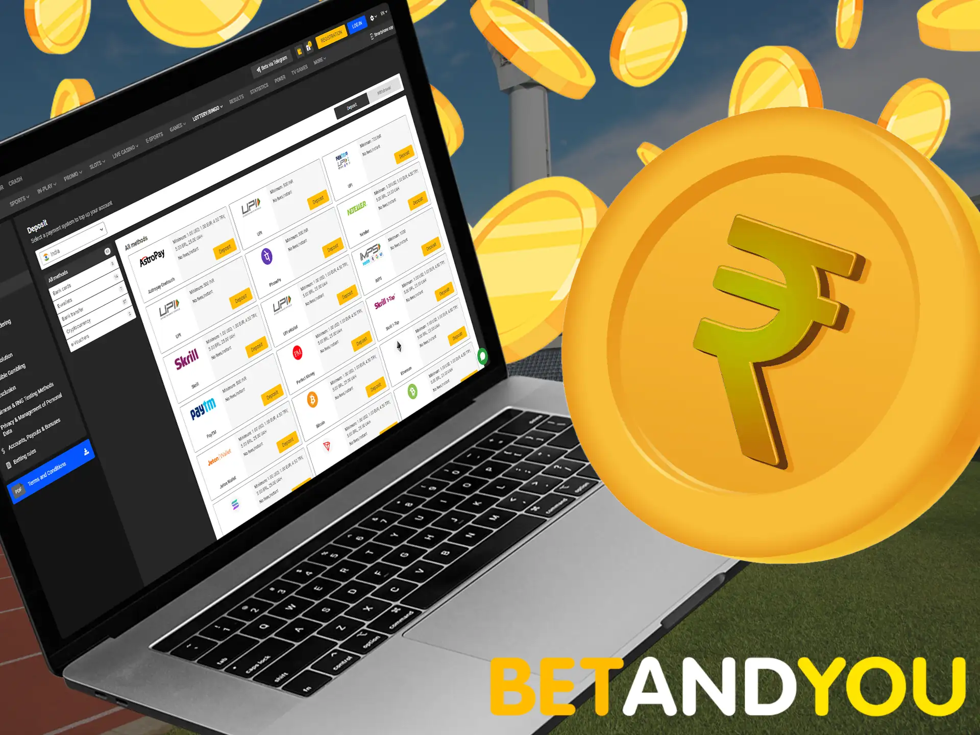 Read the instructions on how to fund your account on the Betandyou gaming platform.
