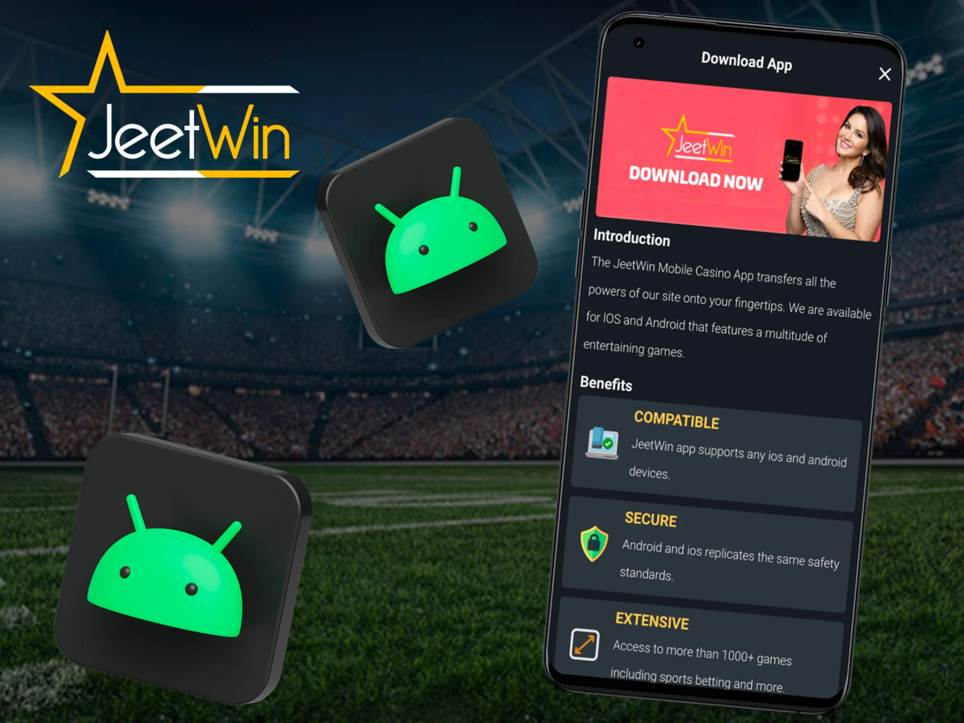 Try your luck with the JeetWin app on your android device.