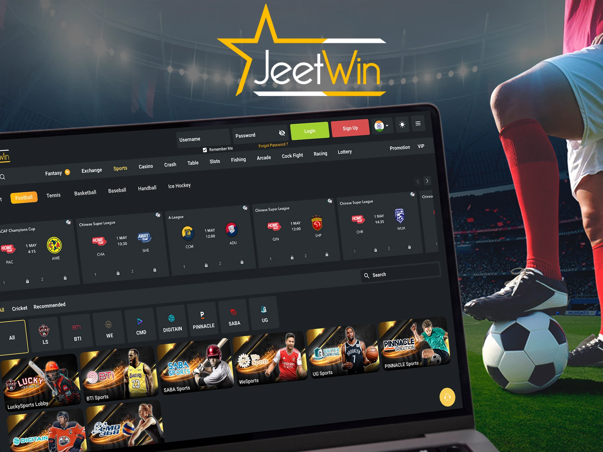 Make a prediction for a football match at JeetWin.