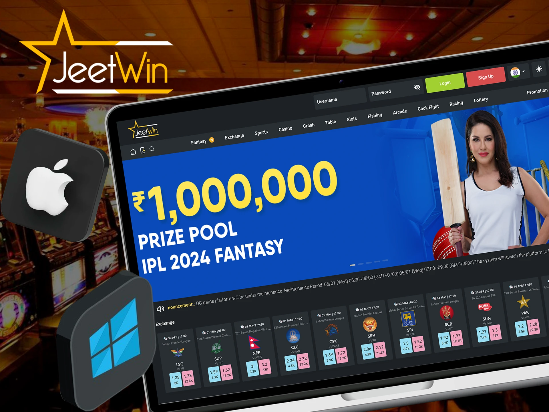 Play JeetWin casino on your pc and win.