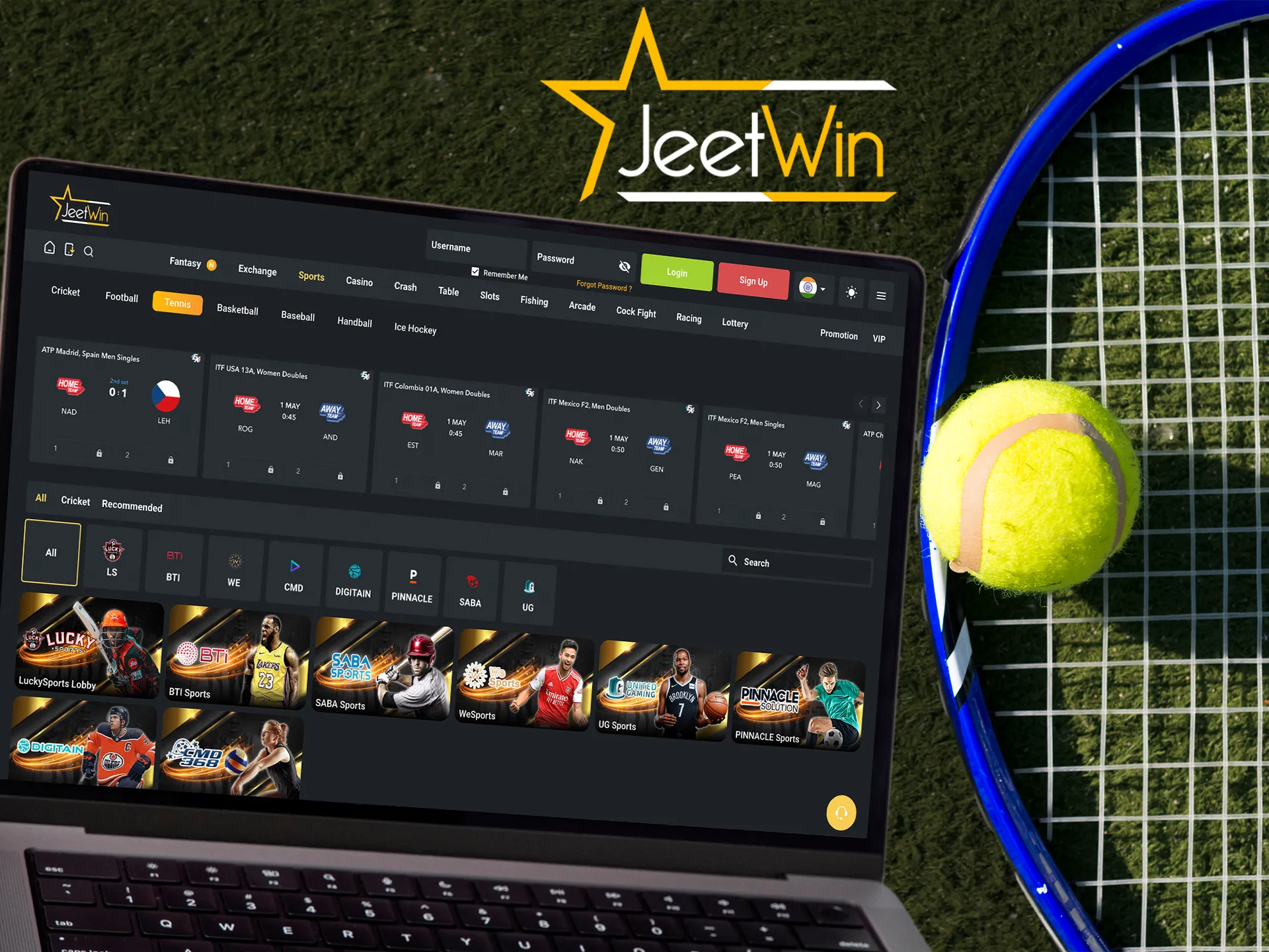 Make the right choice in tennis at JeetWin Casino.