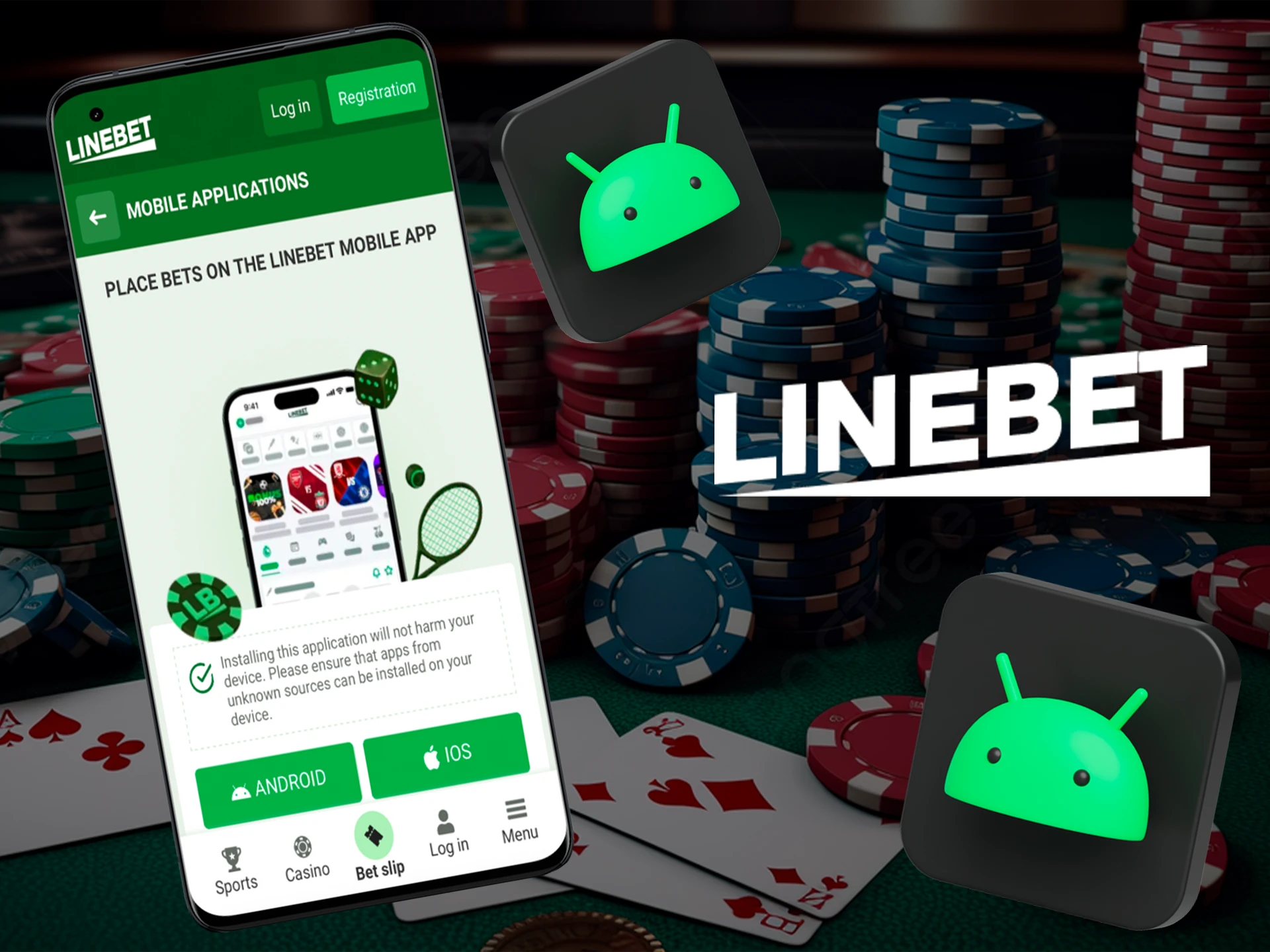 Win at Linebet casino on the Android app.