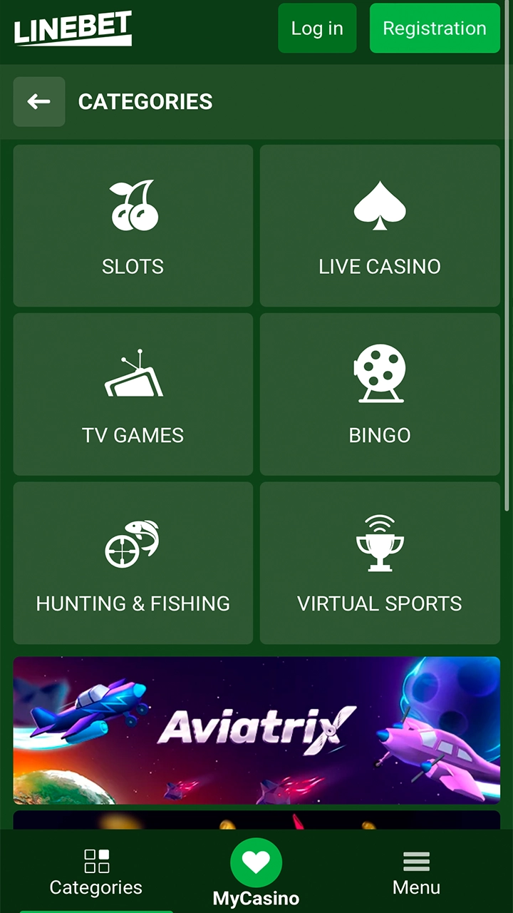 Play at Linebet Casino in the mobile version.