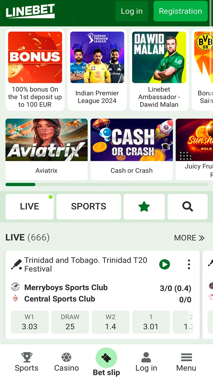 Go to the Linebet website on your smartphone.