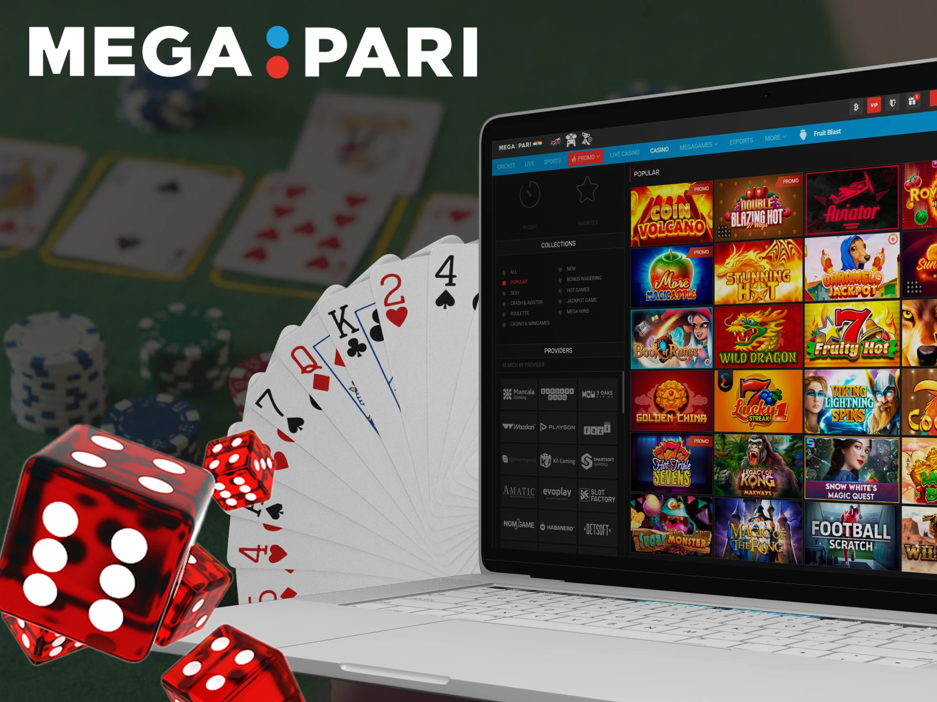 Check out the list of popular games offered at the Megapari online casino, which will appeal to all gambling fans.