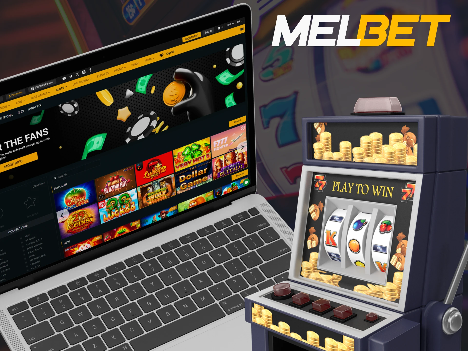 Melbet casino offers many different slots.